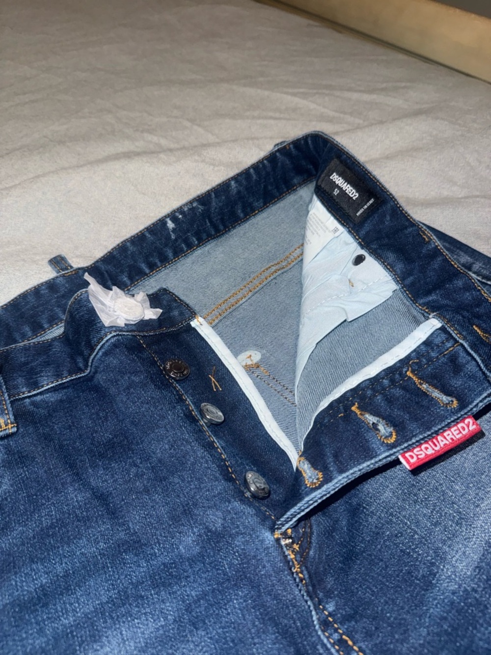 DSQUARED2 Blue Denim Jeans with Red Logo Tab - Picture 2 of 8